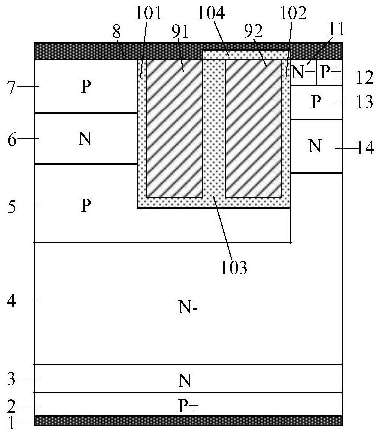 A split-gate tigbt with self-biased pmos and its fabrication method