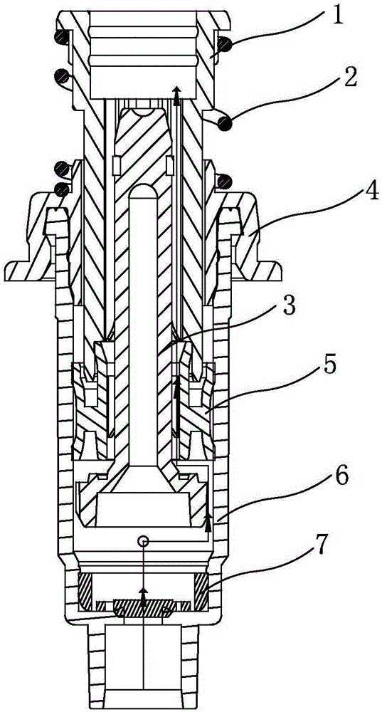 External spring type pump core and using method thereof