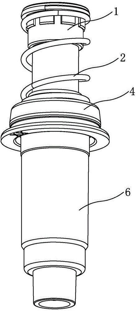 External spring type pump core and using method thereof