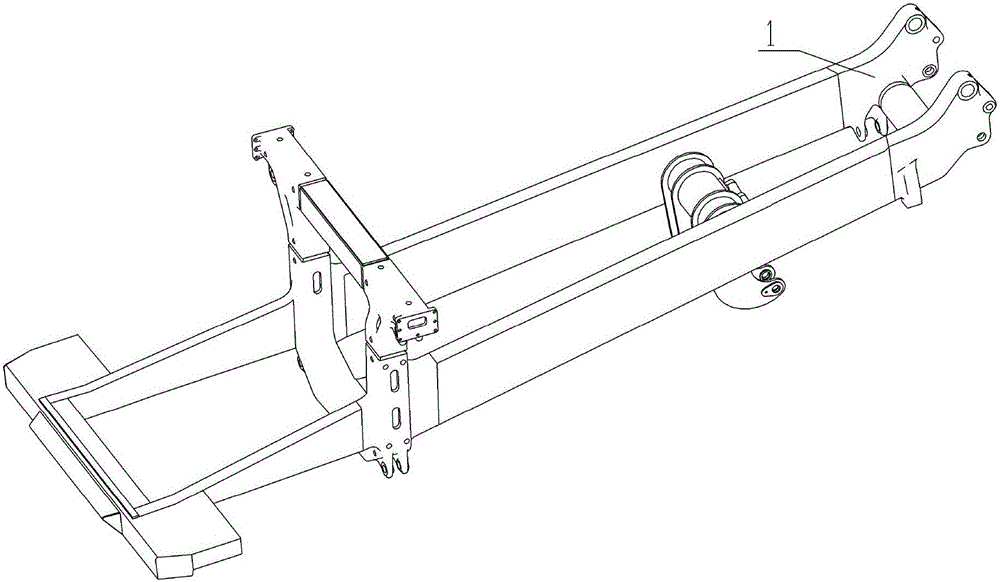 A welded support structure for the rear tailstock of an engineering vehicle