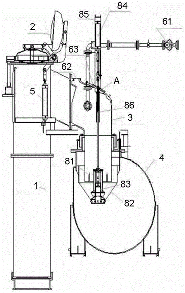 Device and method of adjustment and control of pressure of carbonization chamber in coking process of large-size coke oven