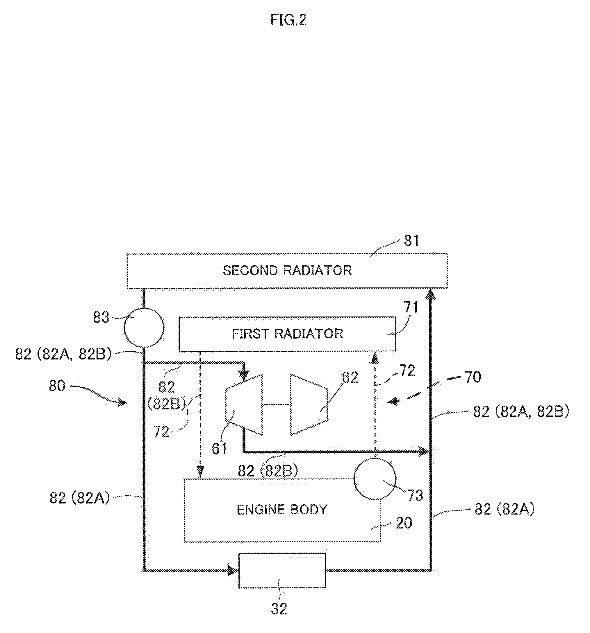 Cooling device for internal combustion engine provided with blowby gas recirculation device and turbocharger (as amended)