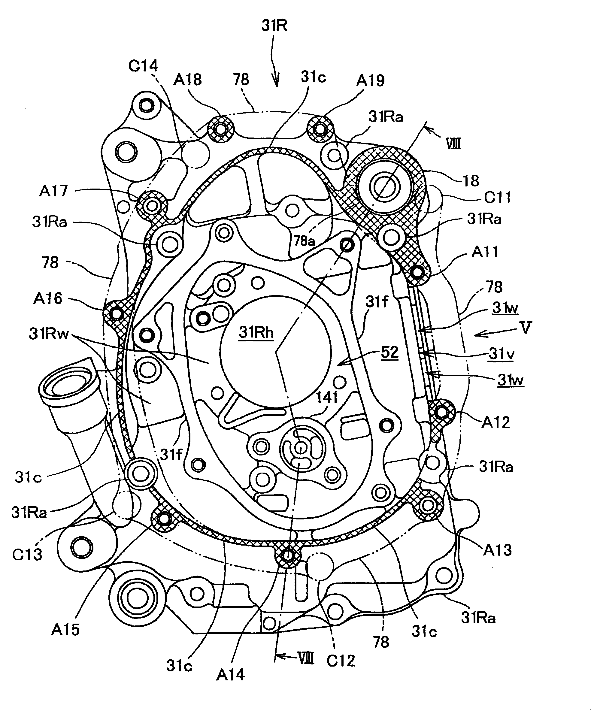 A crankcase structure of internal-combustion engine