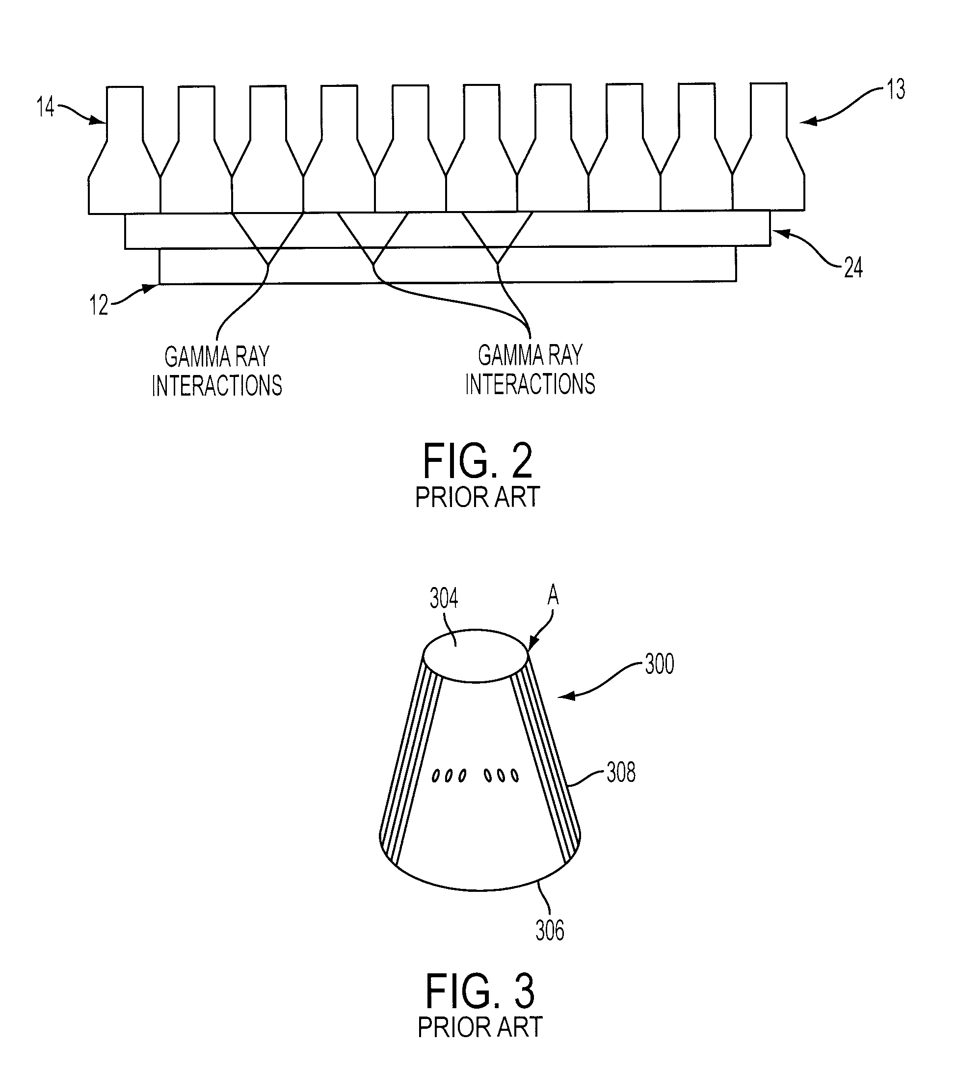 Light guide having a tapered geometrical configuration for improving light collection in a radiation detector
