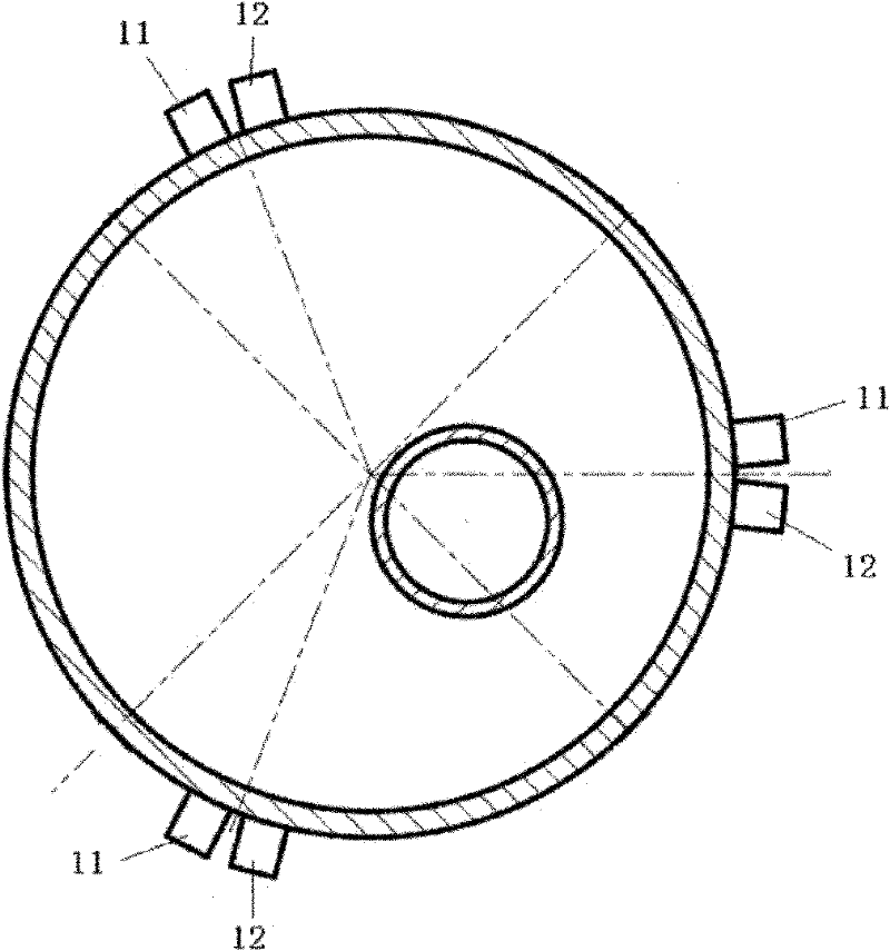 Device for measuring annulus flow between sea bottom marine riser and drill column by using ultrasonic waves