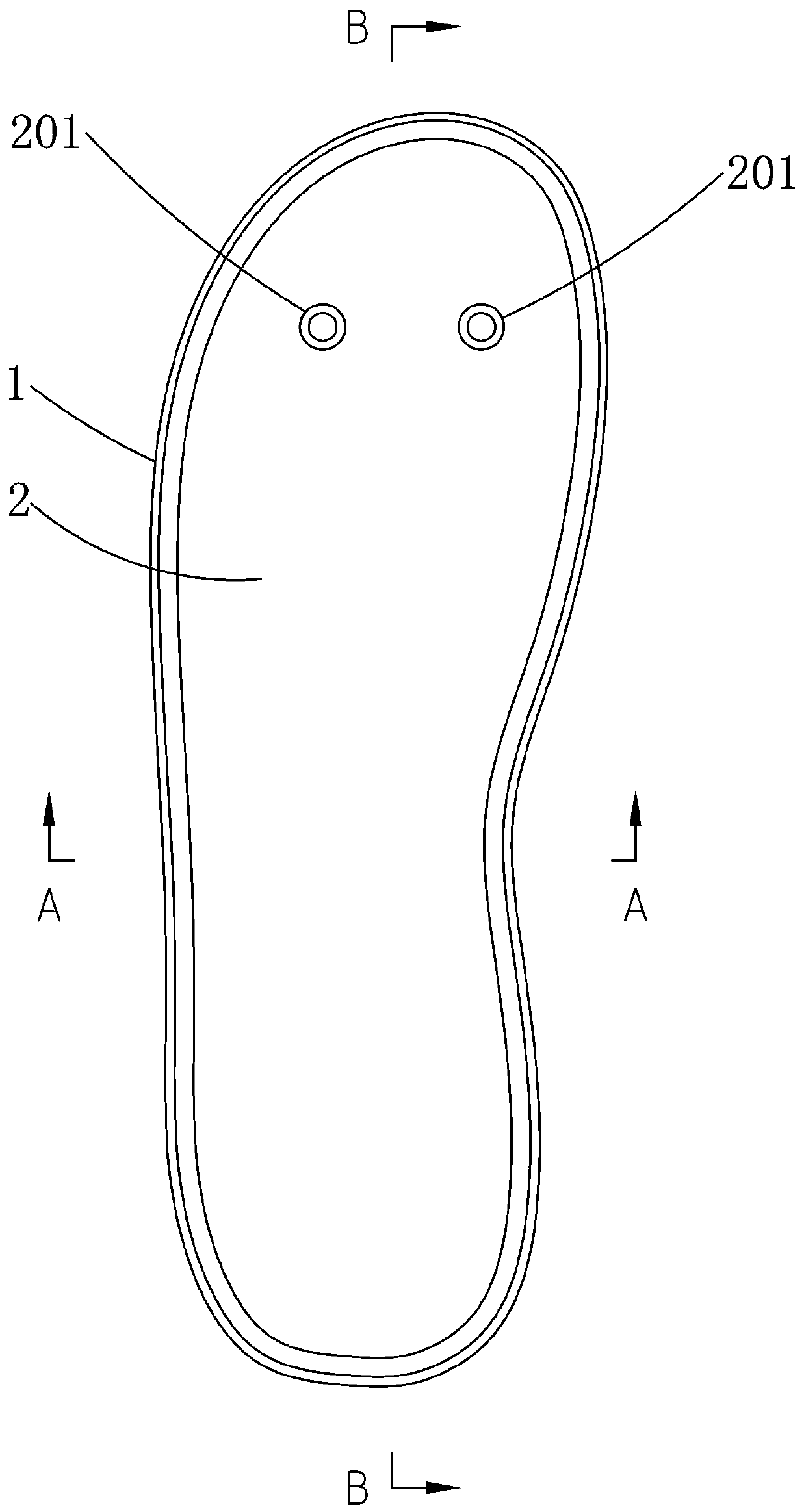 Airflow jet shoe sole and shoe with same