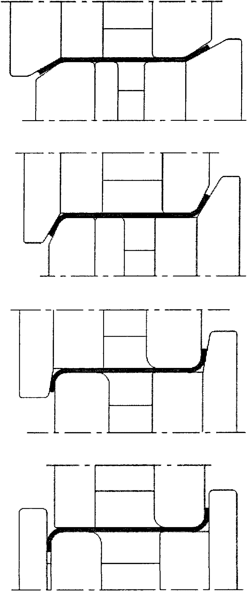 Continuous roll type cold-bending forming method for S-shaped corner pile