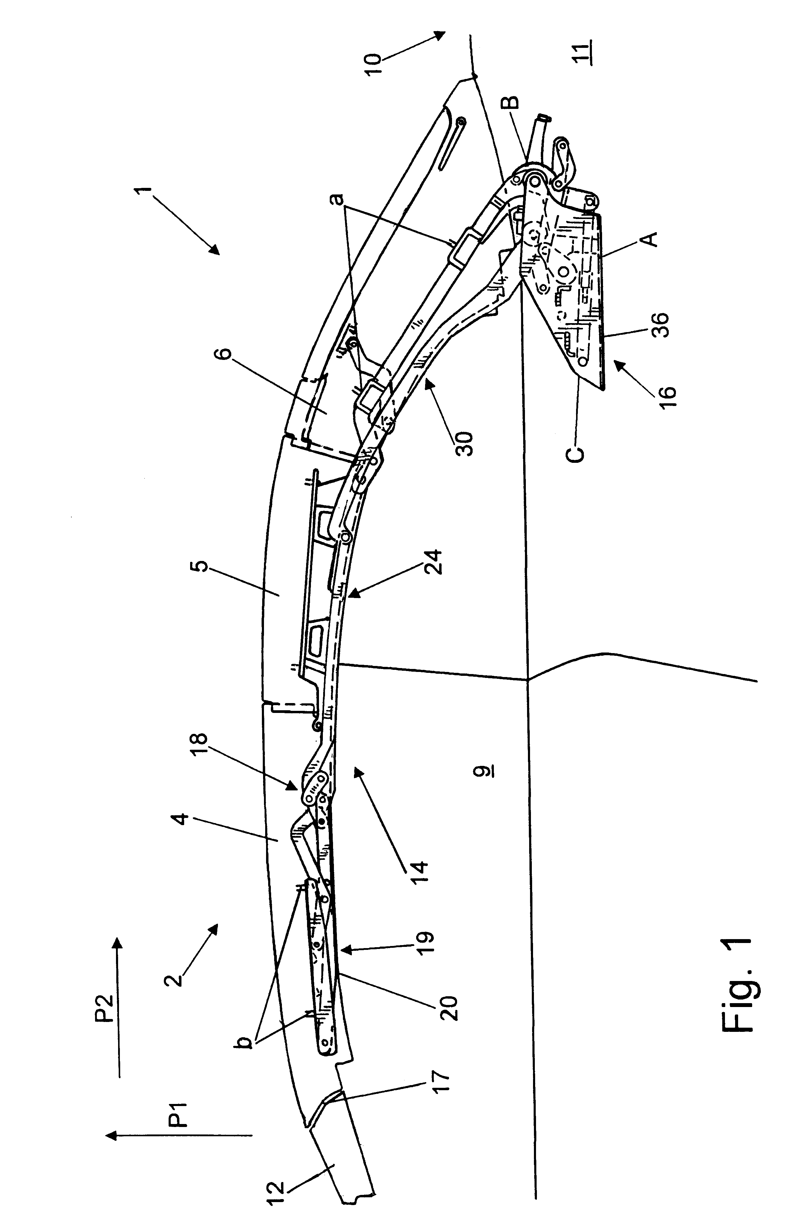 Convertible top and driving device for a convertible top