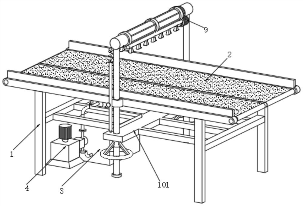 Automatic spraying system for lubricating bottle washing conveying belt