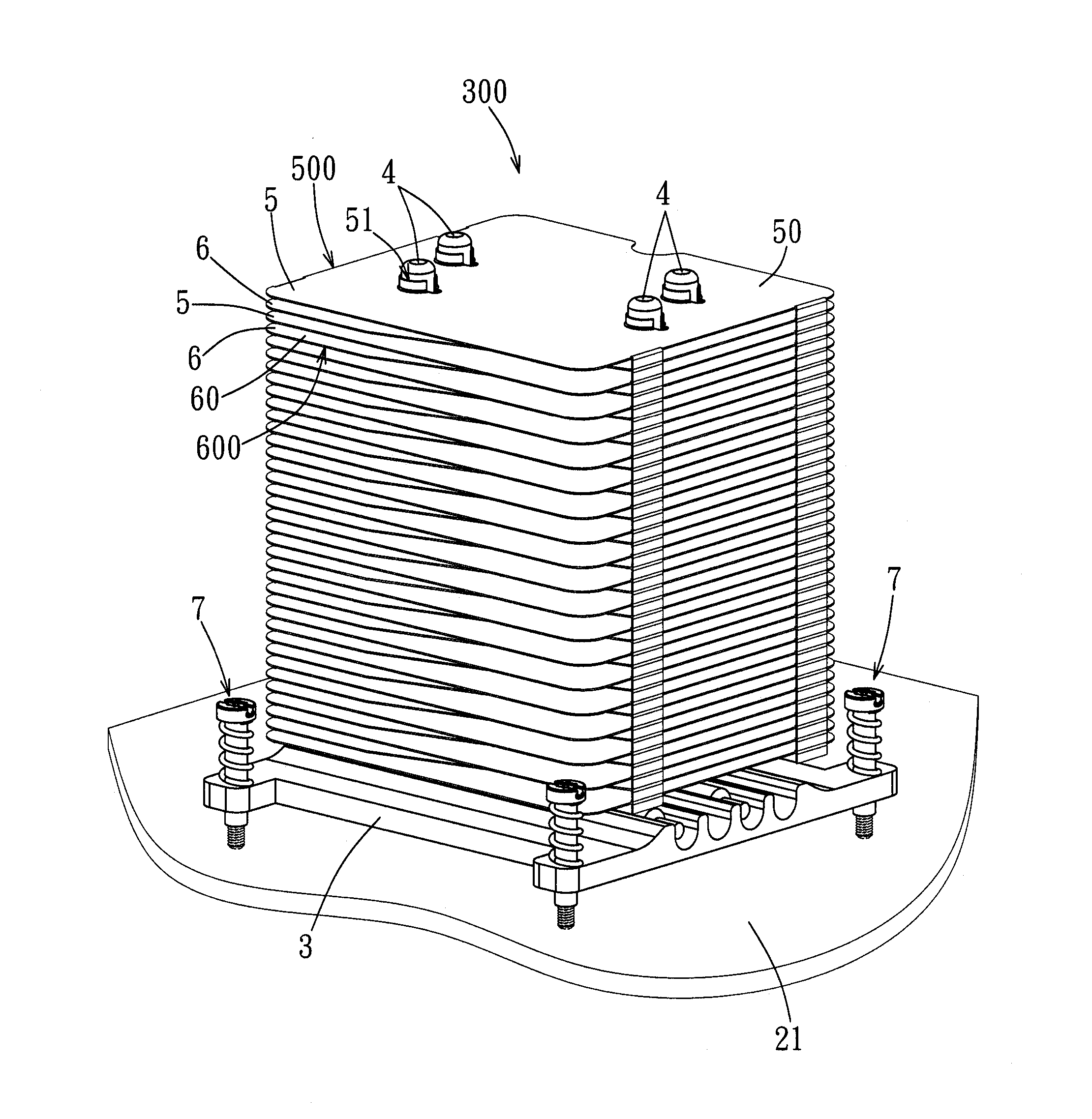 Heat dissipating device and heat dissipating fin