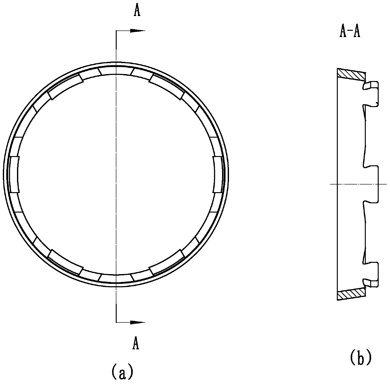 A bonding mold and bonding method for tapered surface friction material of synchronizer inner ring