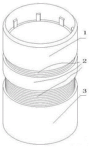 Outward pulling stretching sleeve used at lengthening healing stages