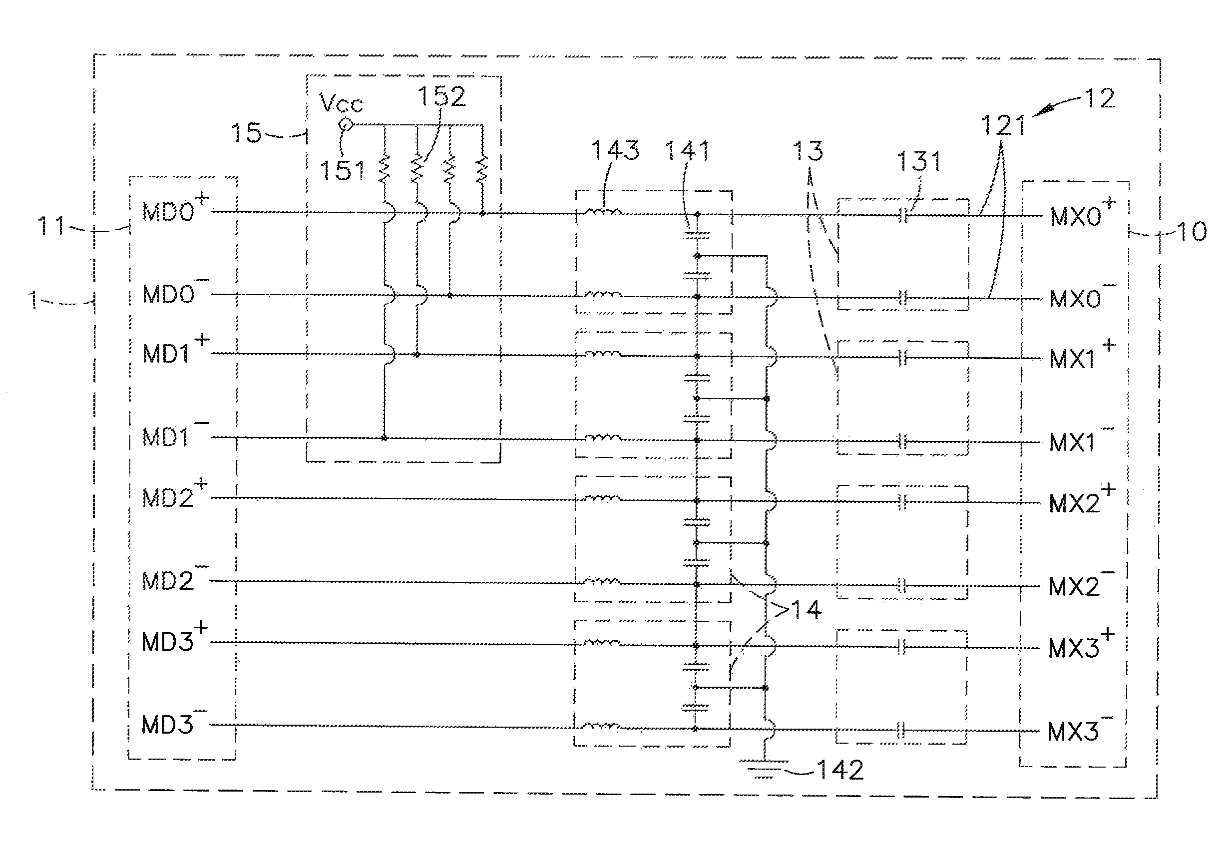 Network signal enhancement circuit assembly