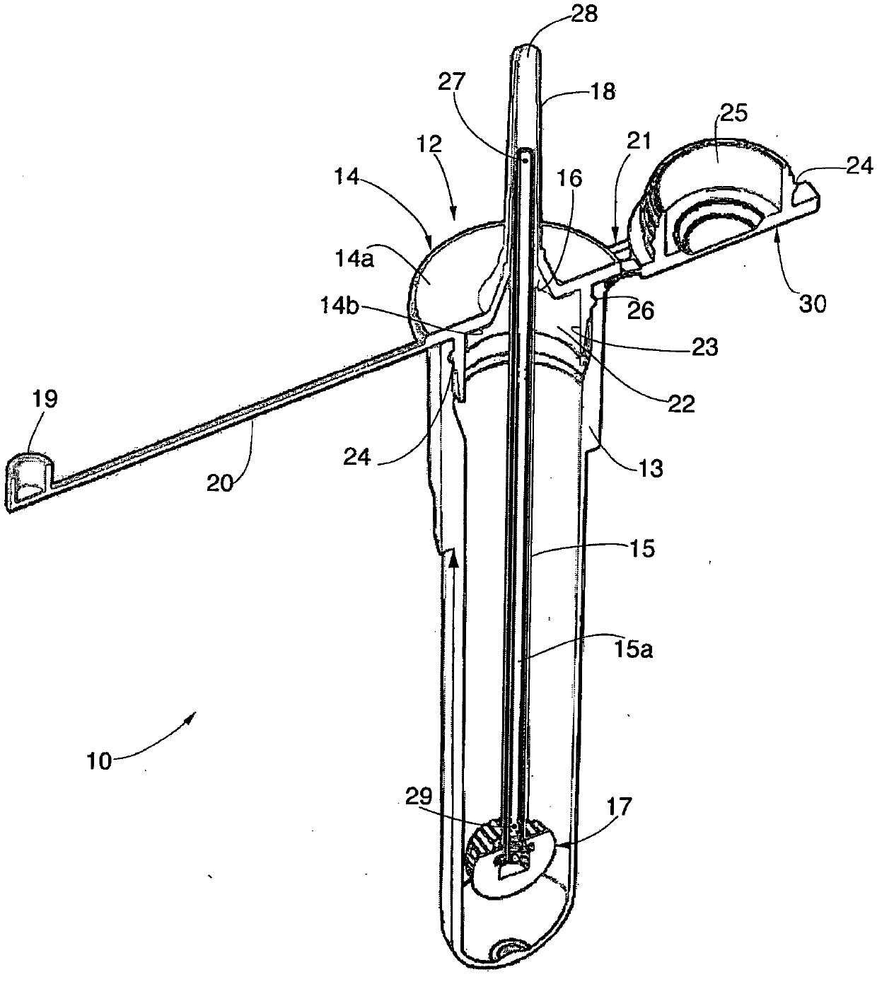 Device for collecting biological samples and corresponding method