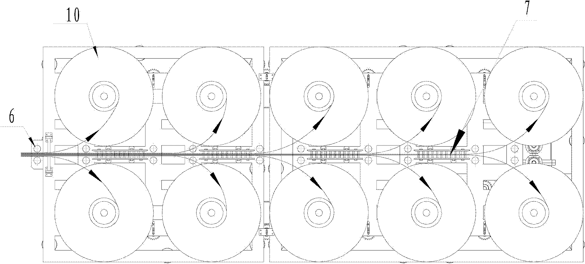 Material-receiving system for band saw gear milling machine