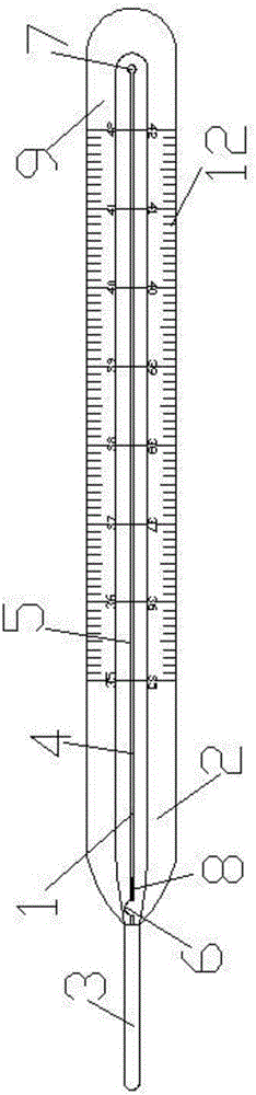 Breakage-proof mercury thermometer