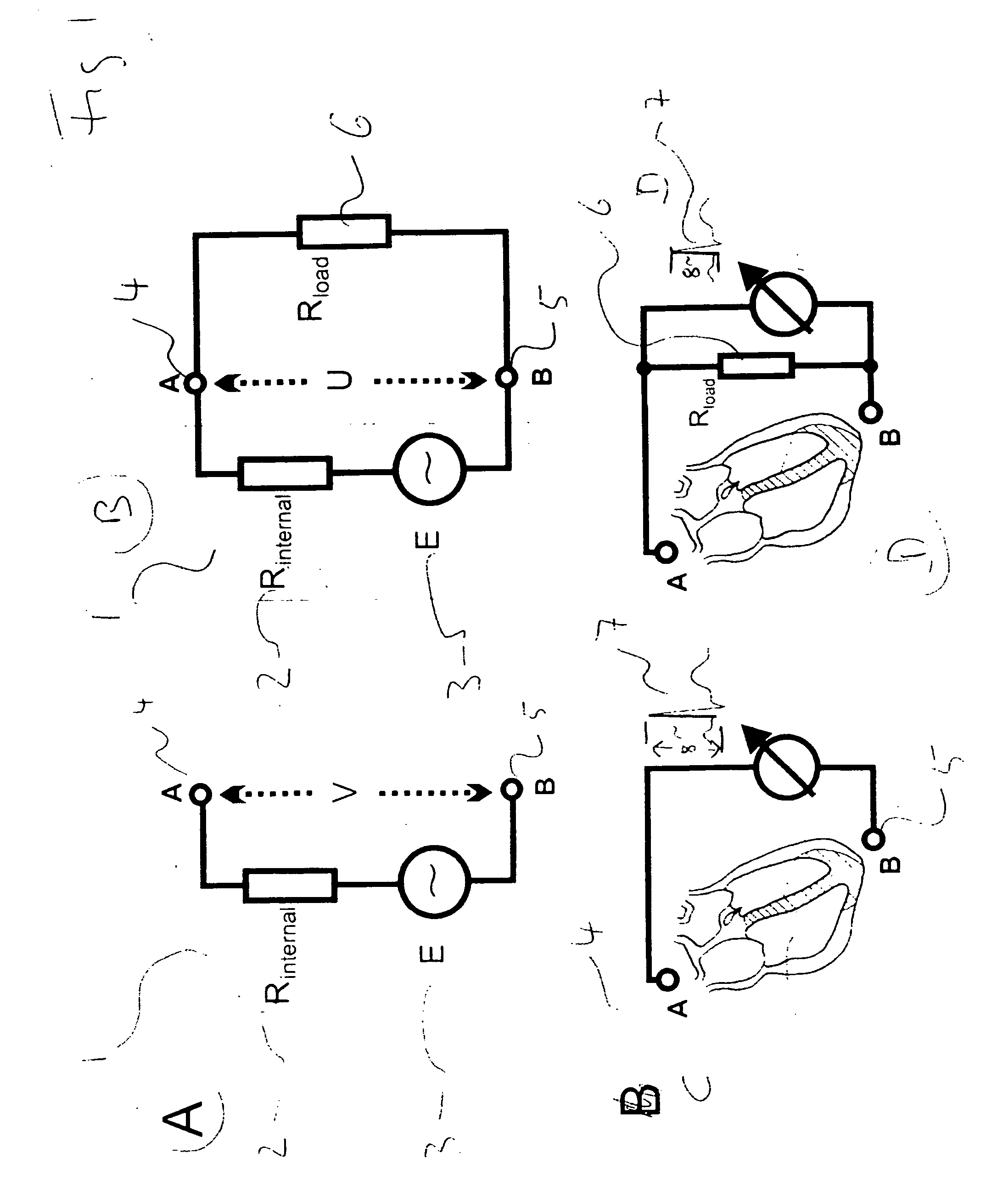 Method and device for using impedance measurements based on electrical energy of the heart