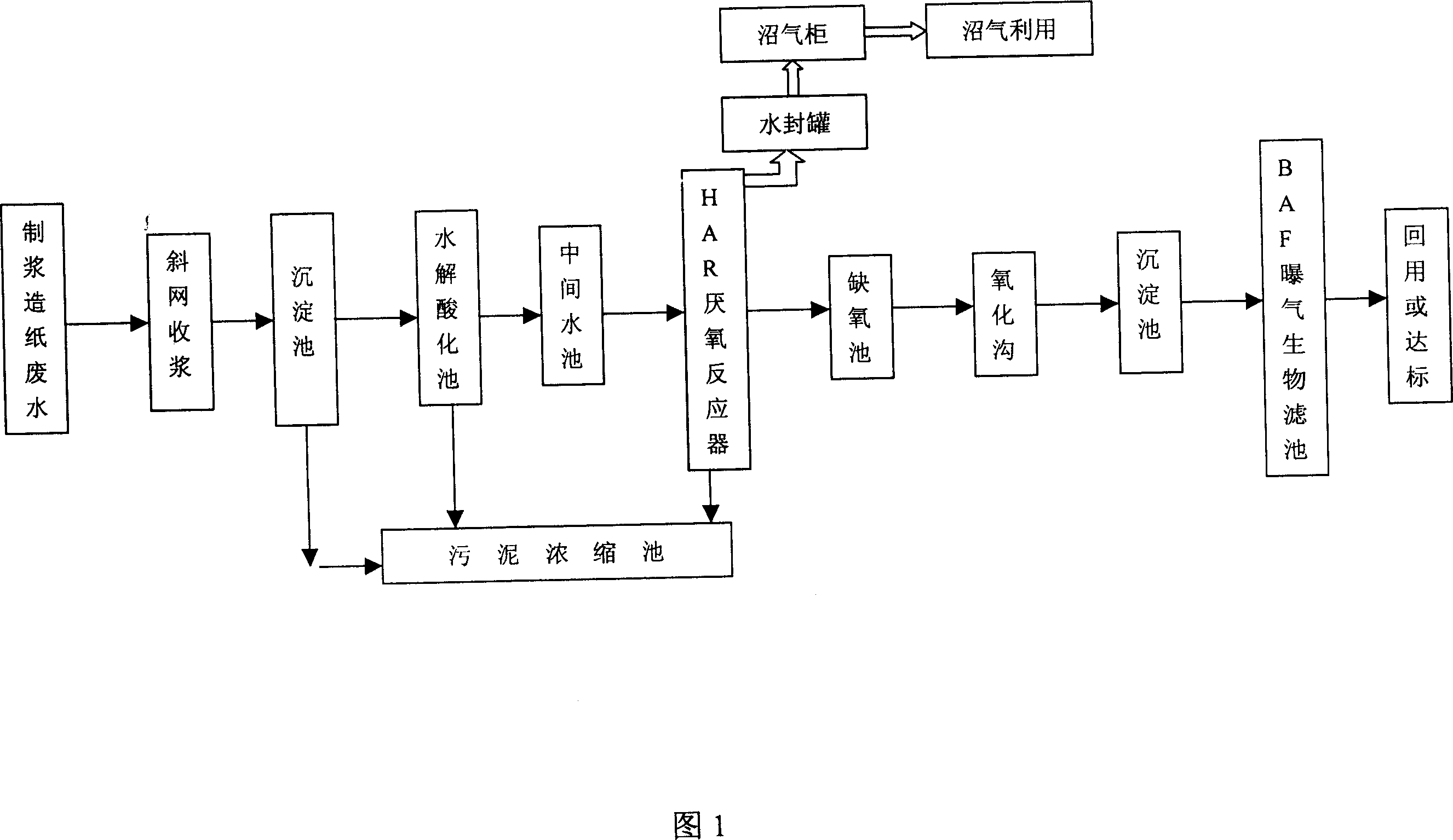 Paper-making effluent purifying treatment process