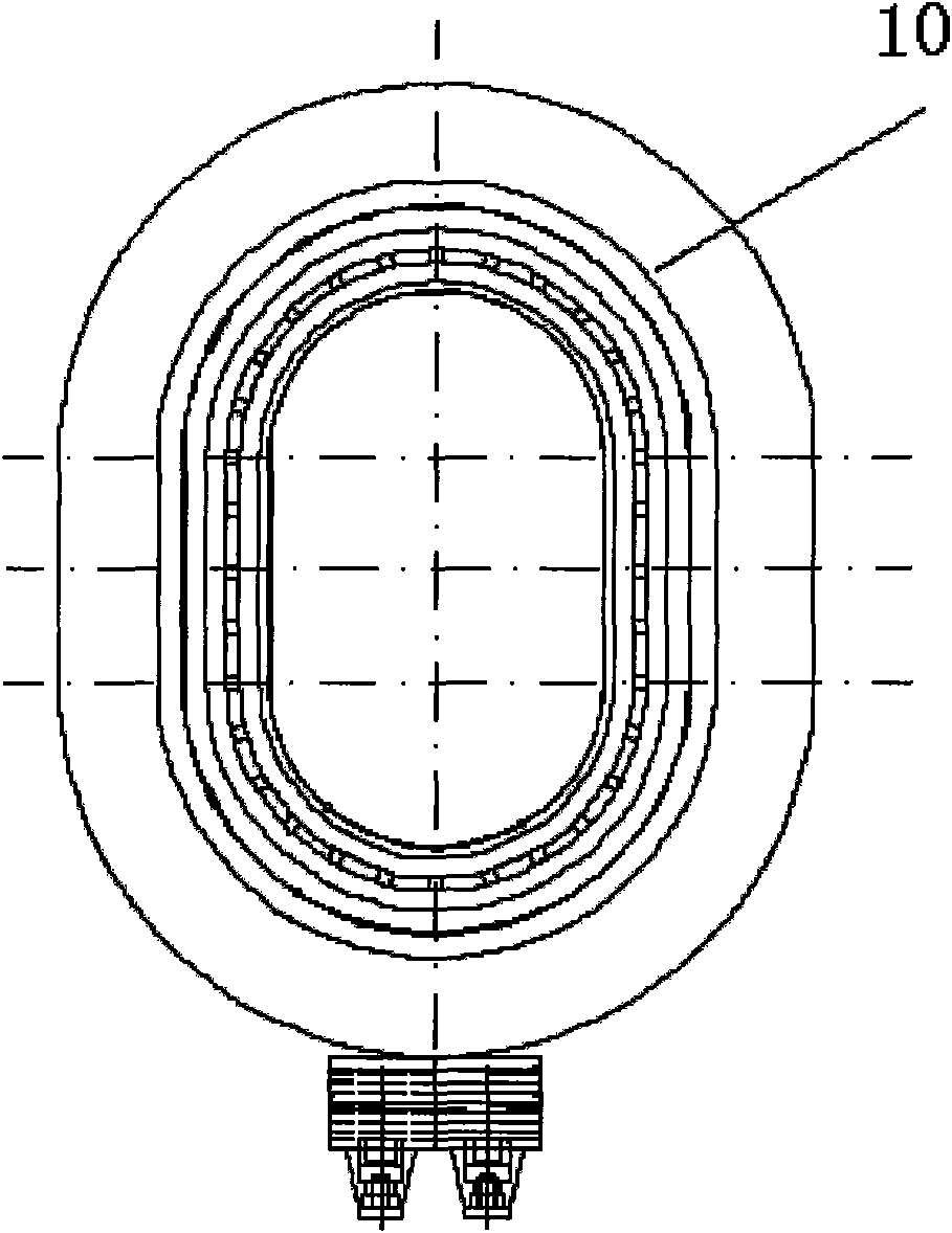 Structure between high-tension coil and low-tension coil in transformer