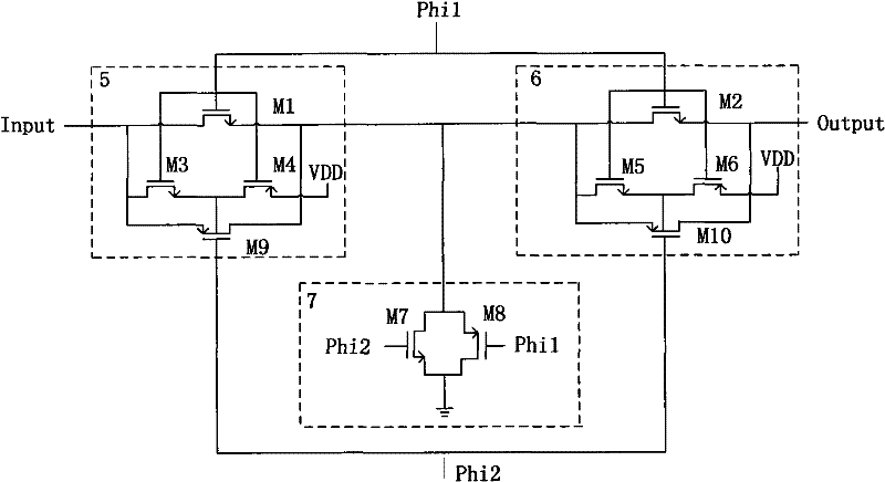 High frequency switch circuit for inhibiting substrate bias effect in sampling hold circuit