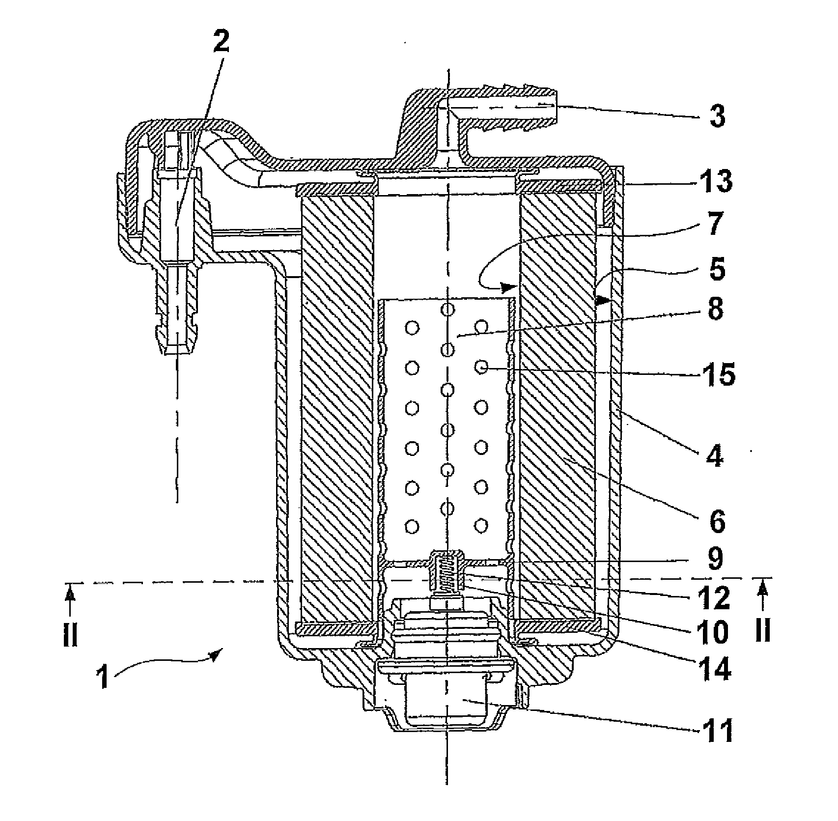Fuel filter for motor vehicle