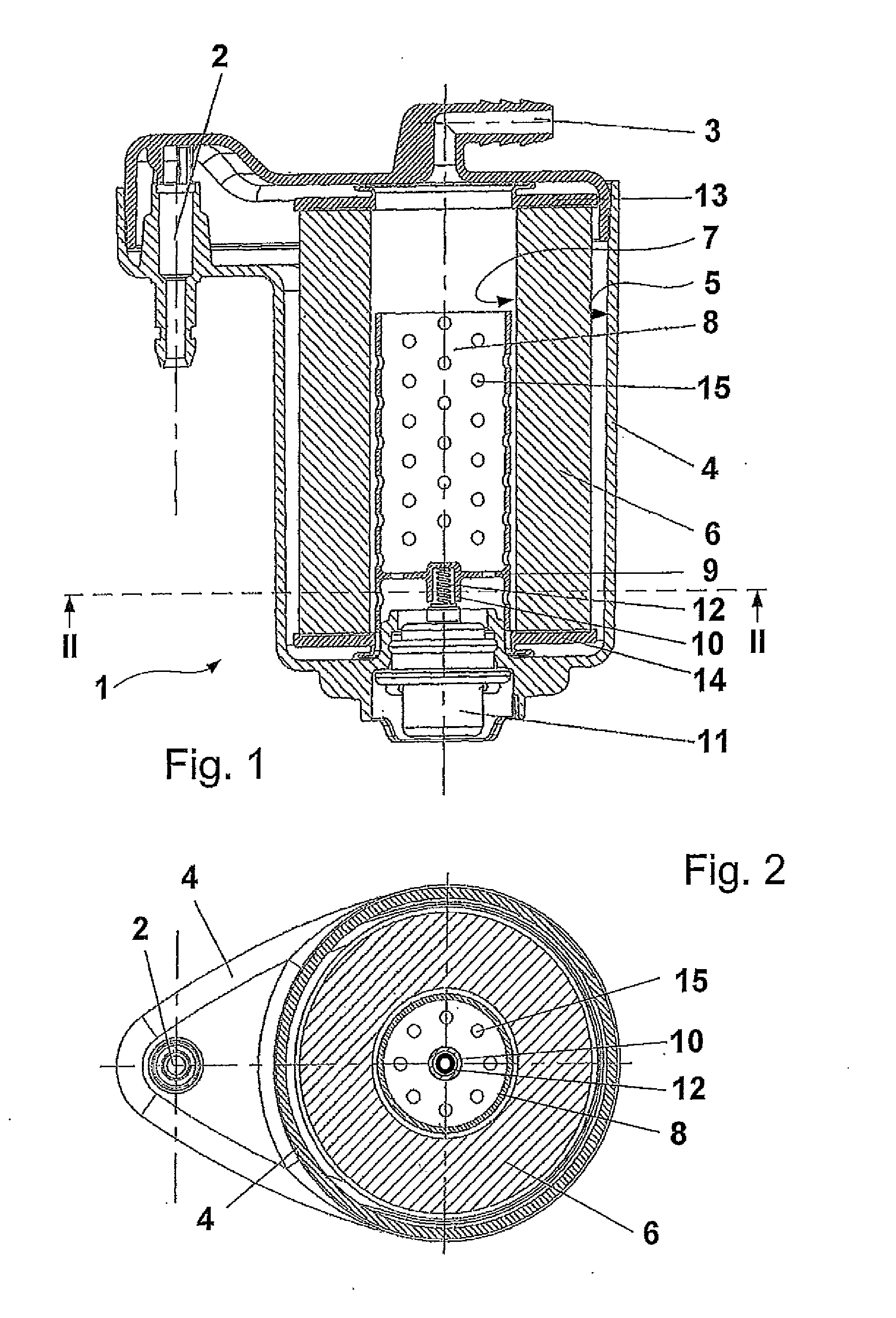 Fuel filter for motor vehicle