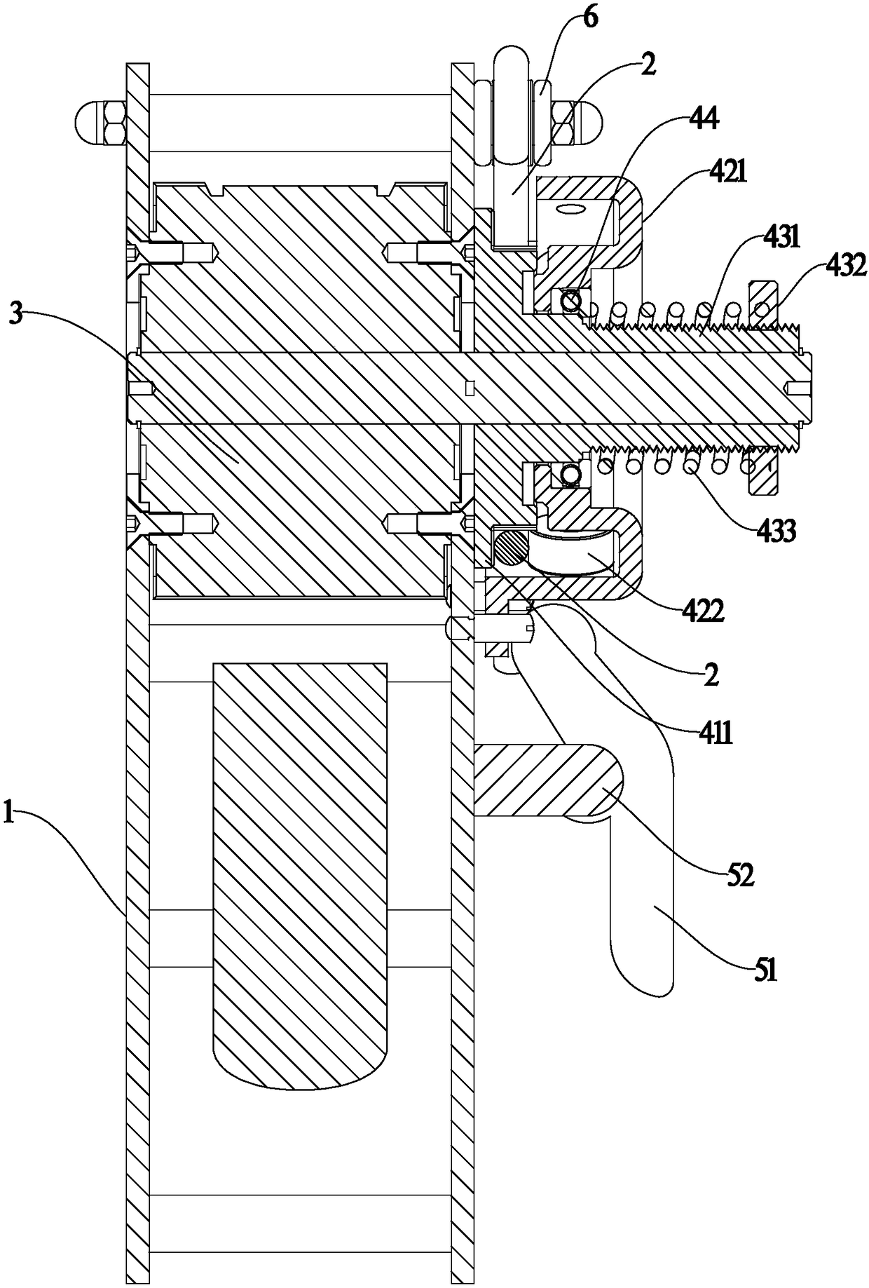 Axial tightly-pressing mechanism and lifting device provided with same