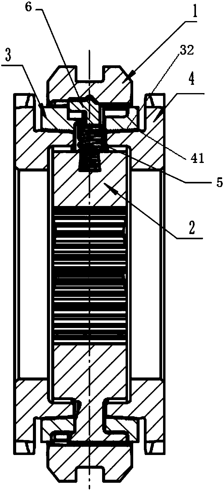 Blind slot force-enhancing synchronizing device