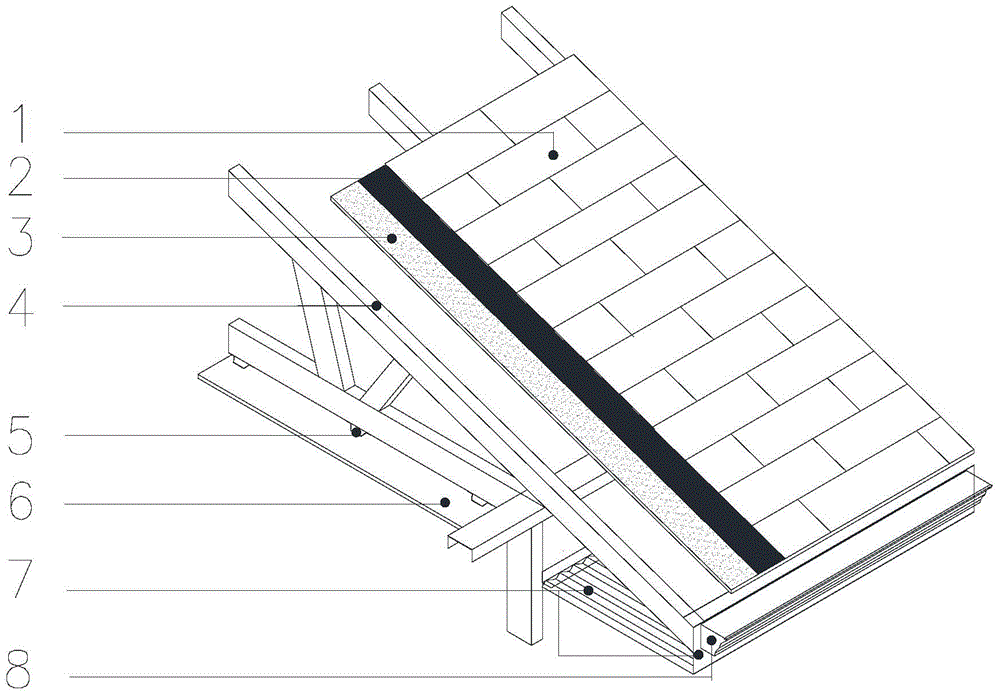 Steel tile roof system with cold-formed thin-walled steel structure