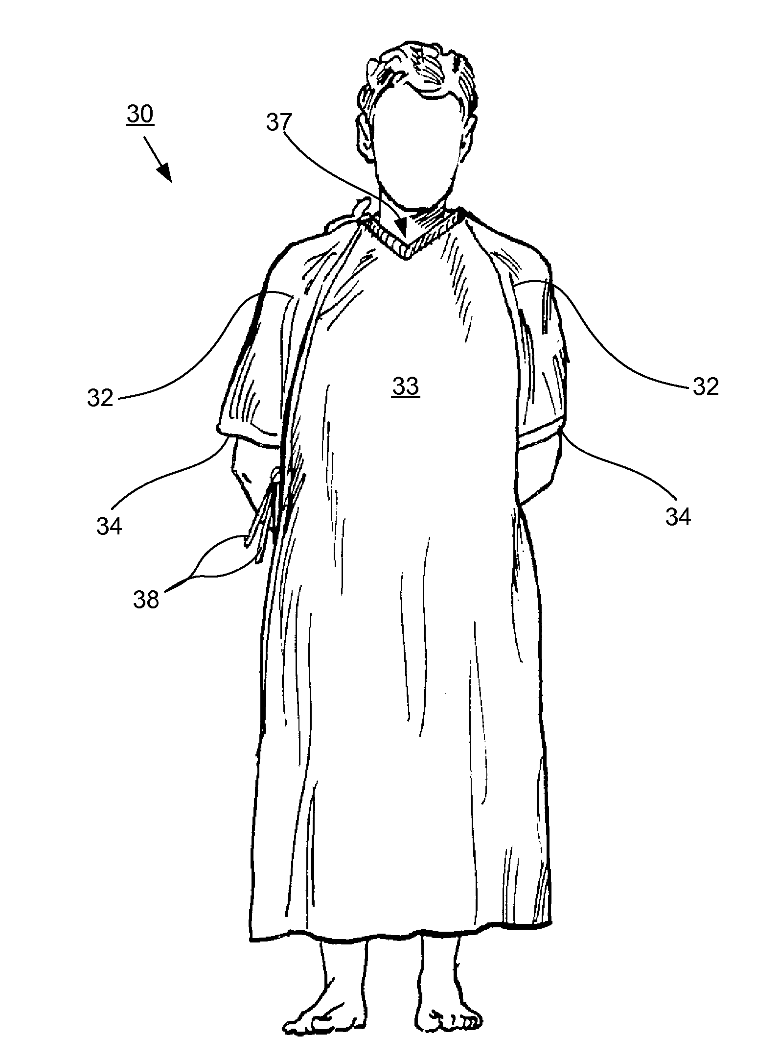 Synthetic woven patient gown for preventing and reducing skin wounds