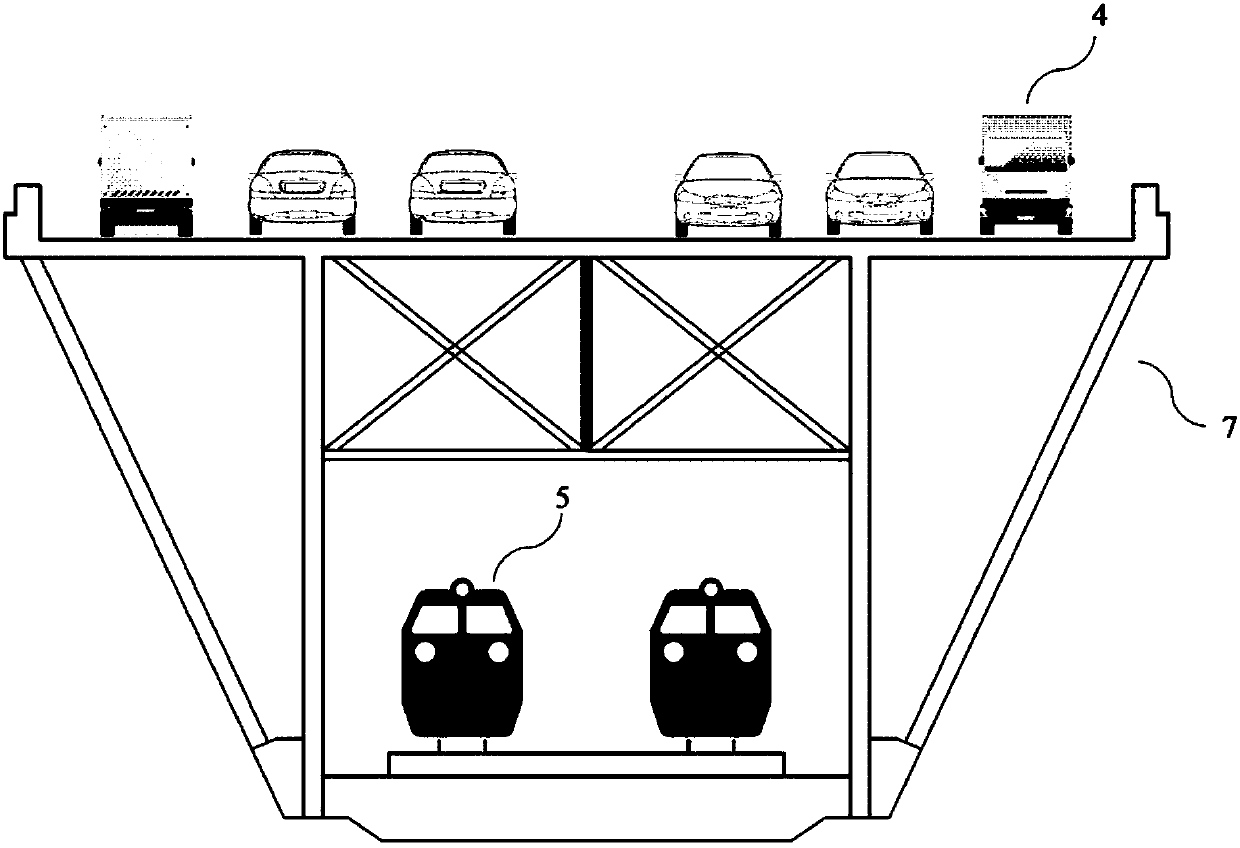 Vehicle-bridge-storm flow coupling vibration analysis method for road-railway bridge