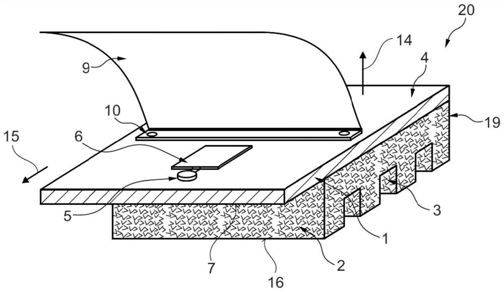 Lighting module with heat exchange device with closed-cell metal foam