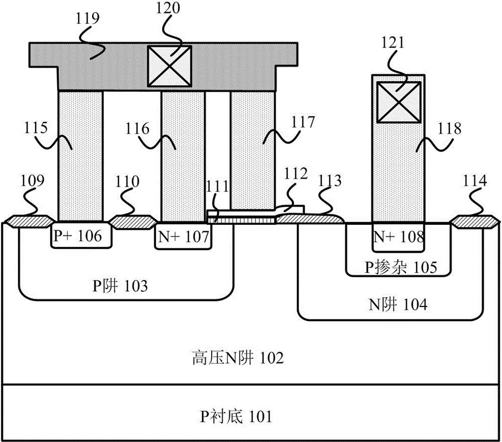 An esd protection device with ldmos structure with high sustain voltage