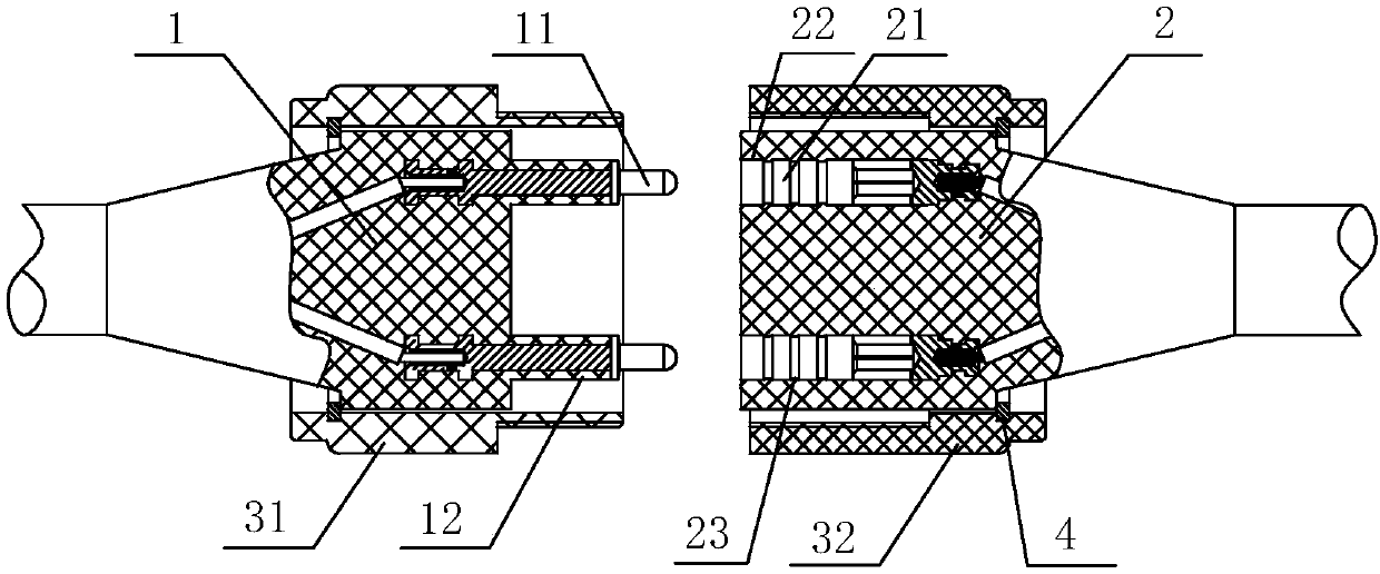 Plug, socket, and sealing structure of underwater electrical connector