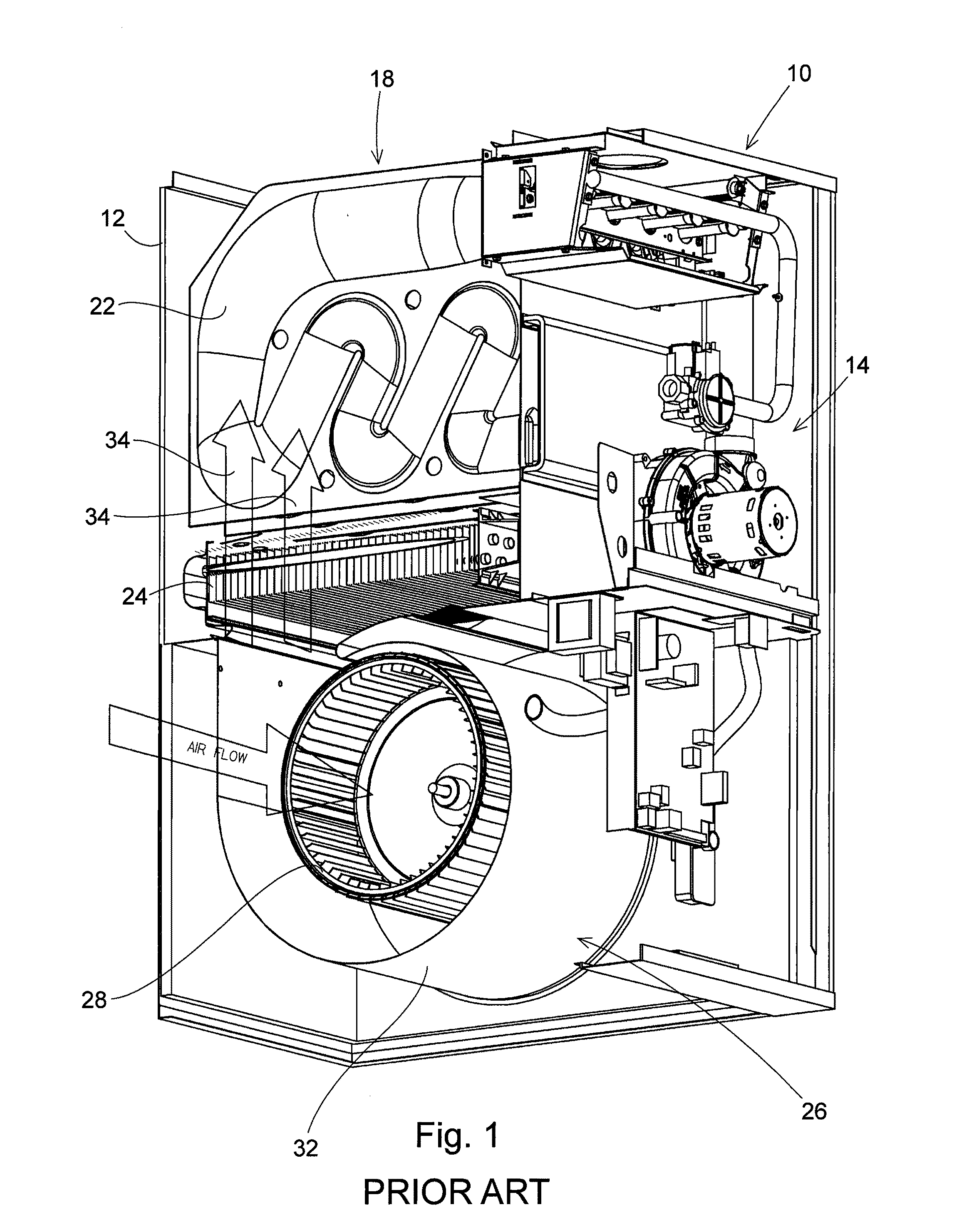Furnace Air Handler Blower Housing with an Enlarged Air Outlet Opening