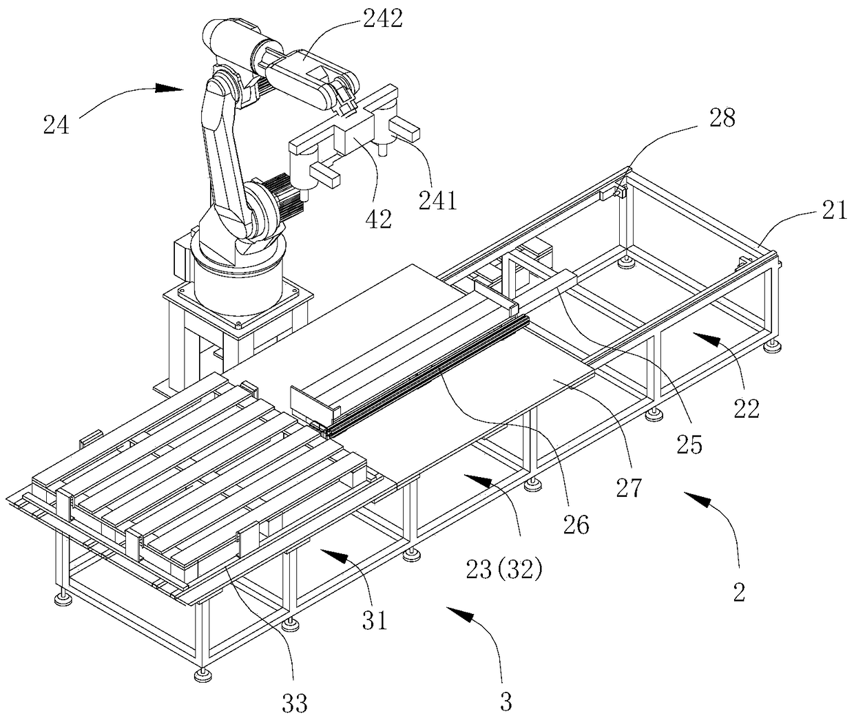 A kind of wooden pallet production line and the production technology of wooden pallet