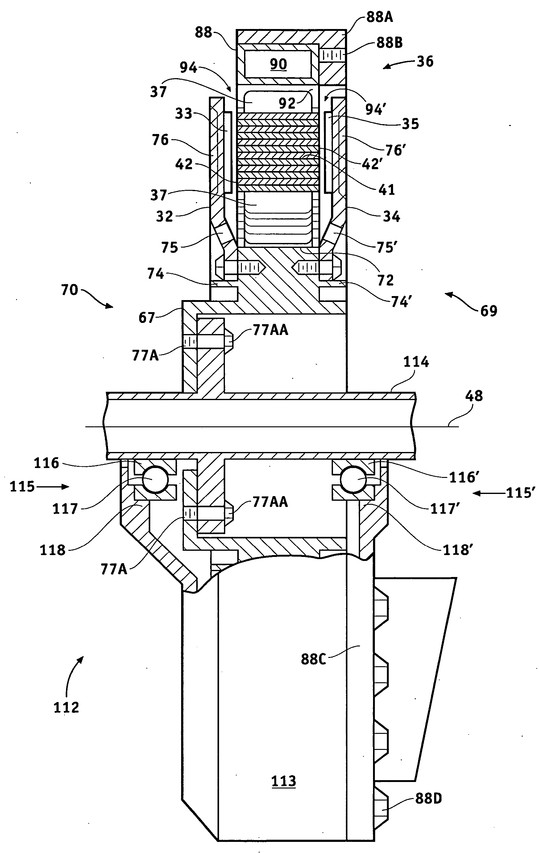 Cooling and handling of reaction torque for an axial flux motor