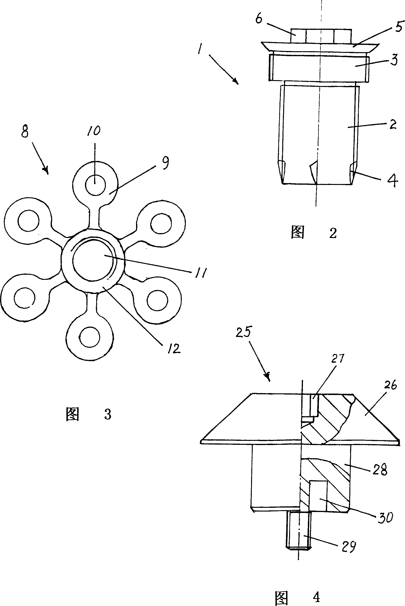 Skull-maxillofacial planting system and corresponding surgical equipment