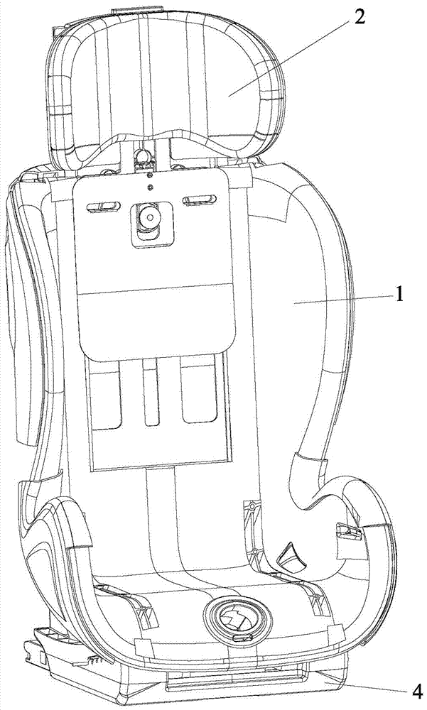 Double guide slot attitude adjustment device for child safety seat