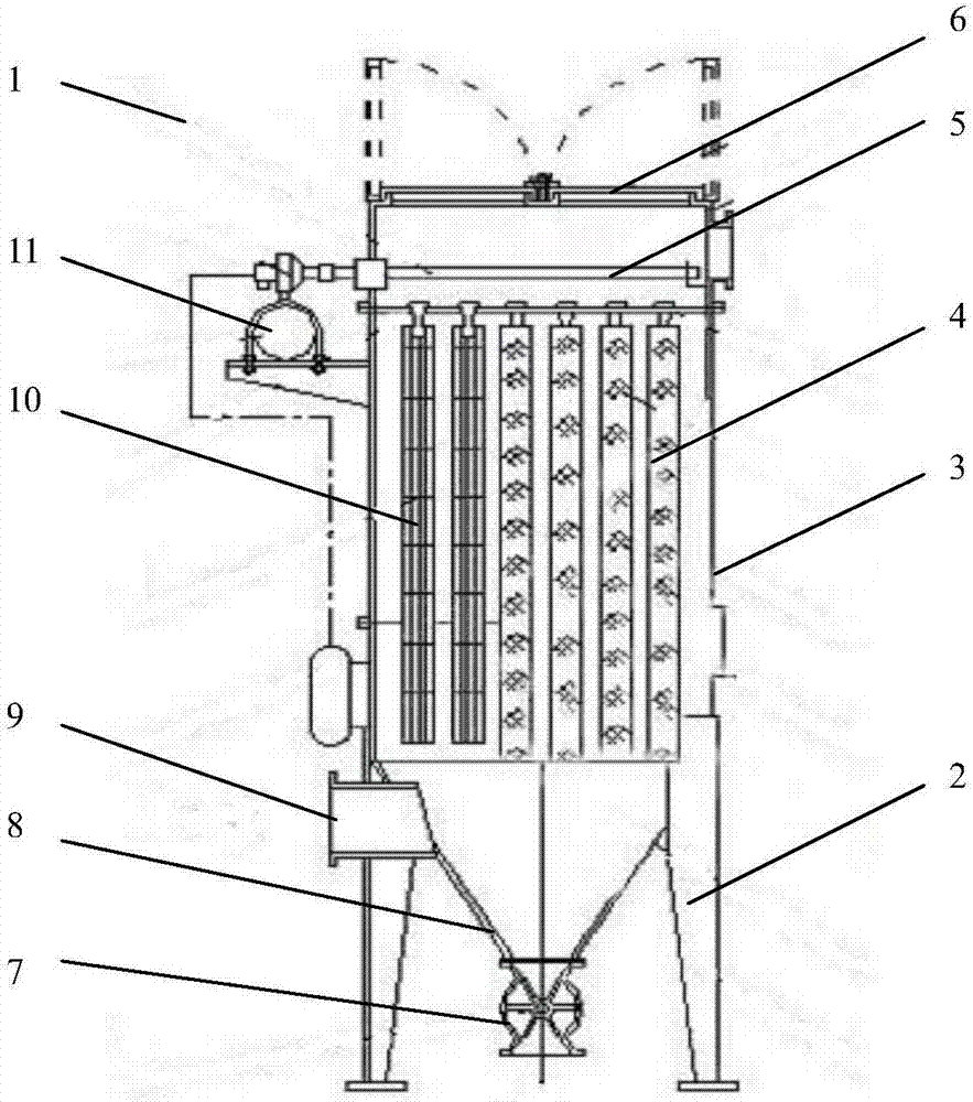 Blowing device for dry calcium injection flue gas desulfurization system