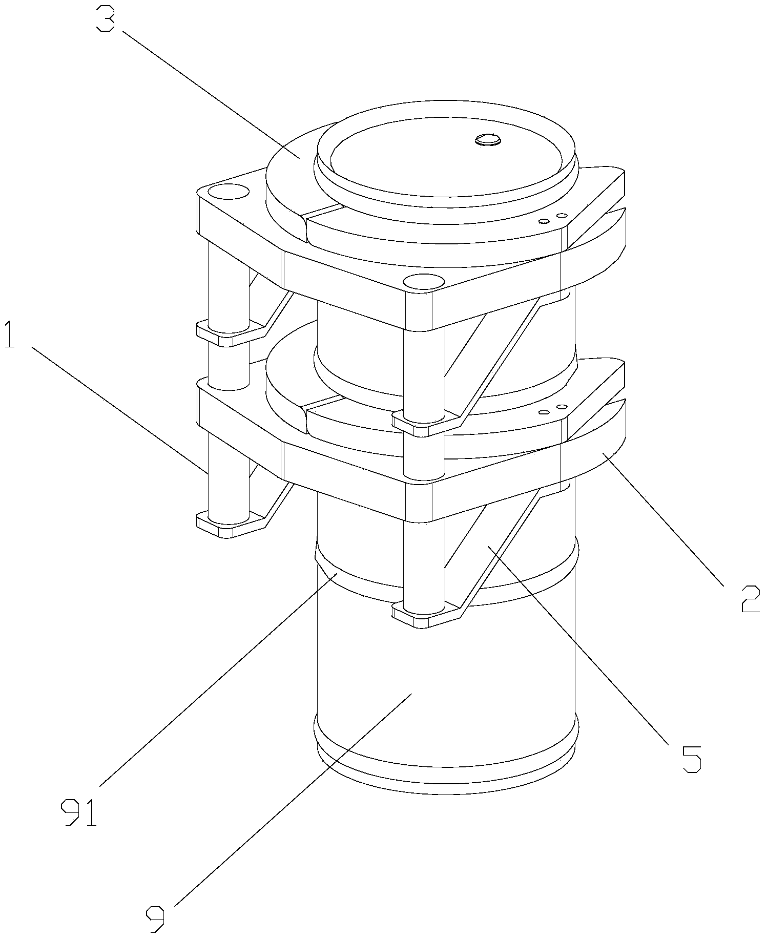 Clamping device for carrying barrel body