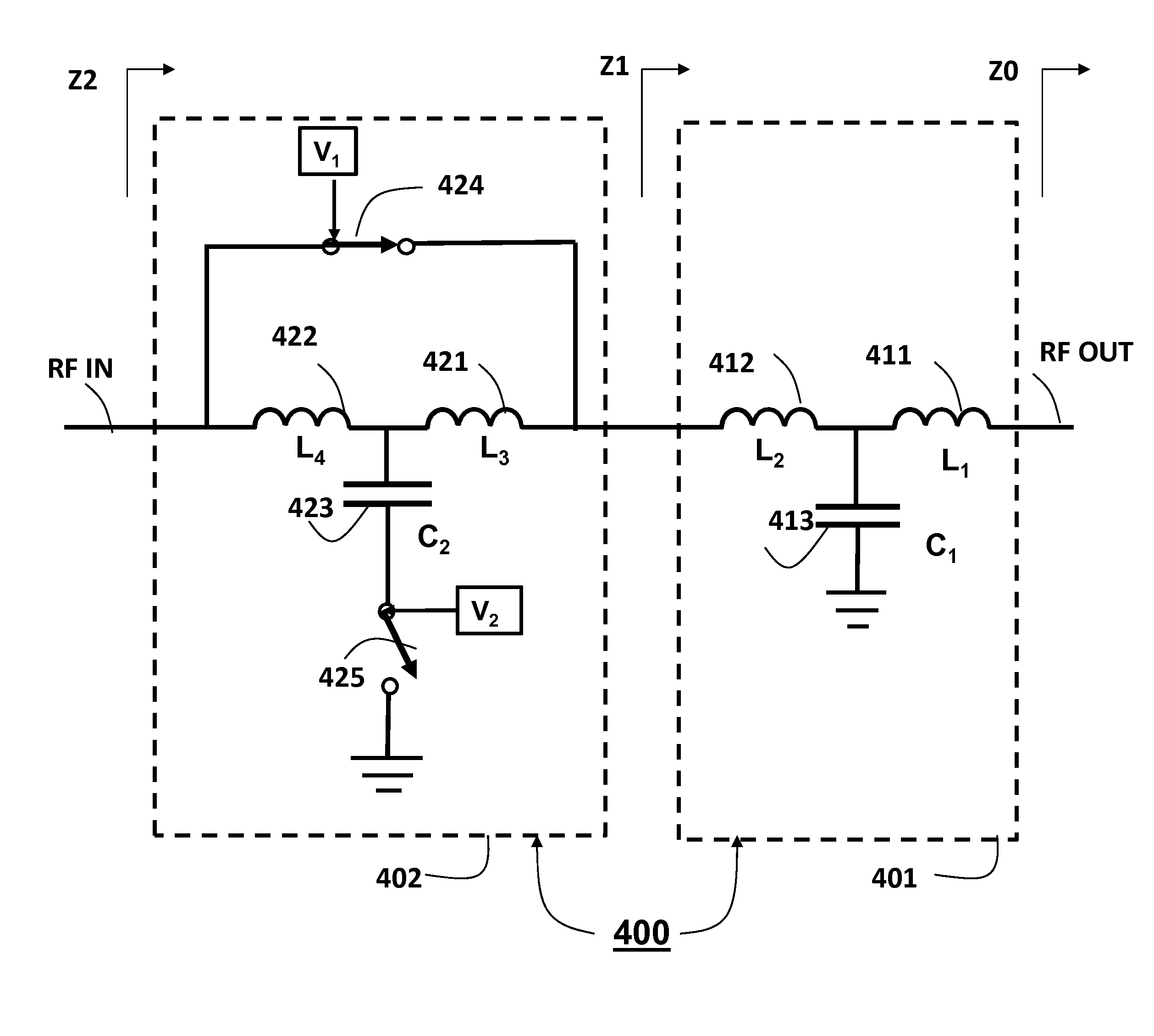 Reconfigurable output matching network for multiple power mode power amplifiers