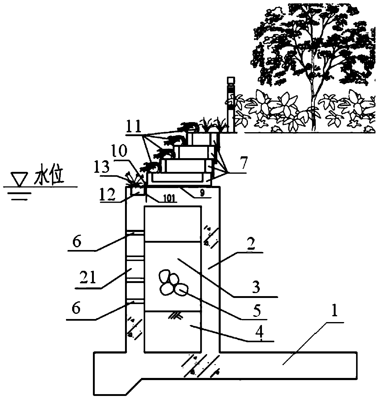 Composite ecological landscape retaining wall