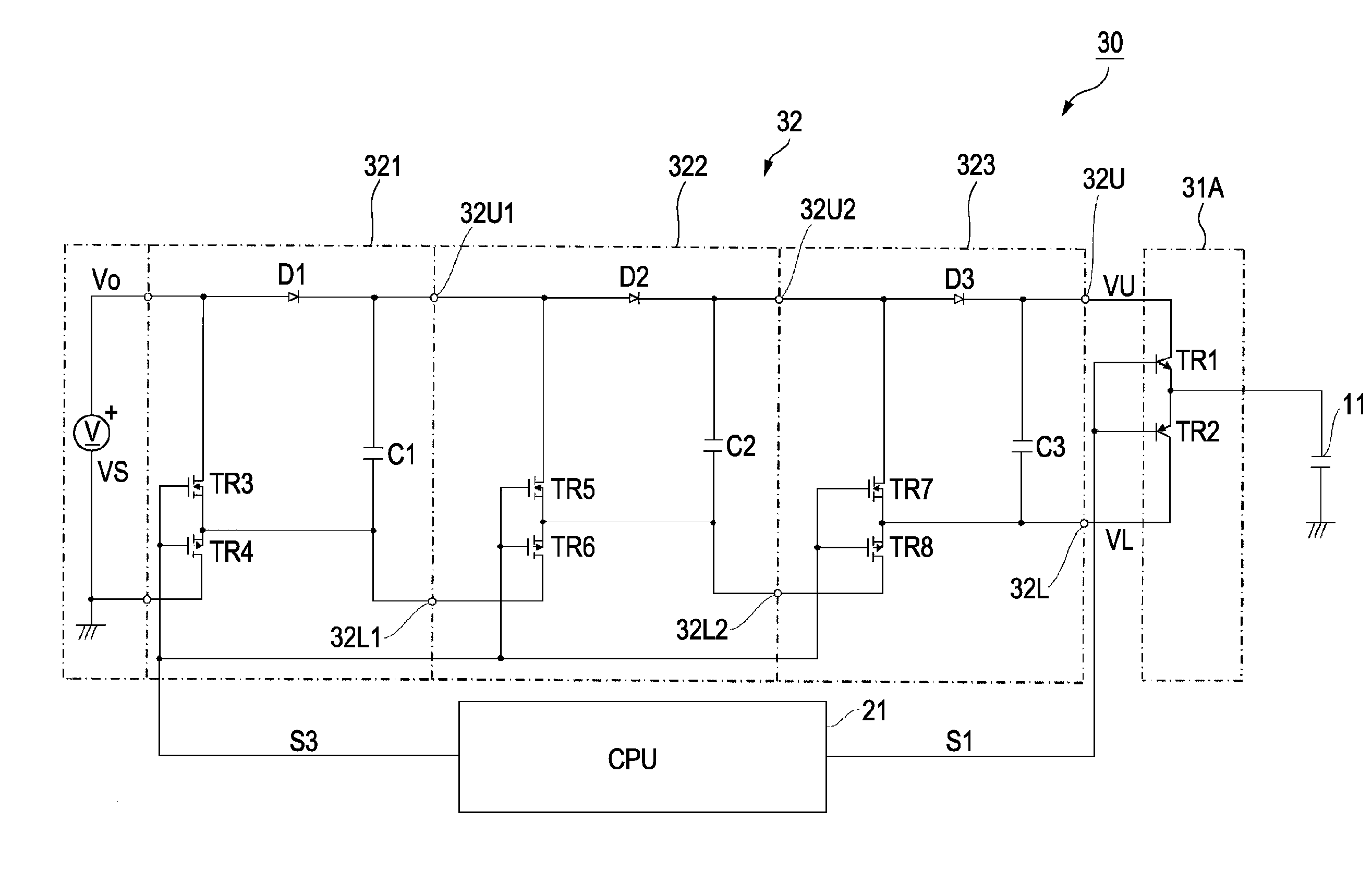 Driving circuit for capacitive load and liquid injecting apparatus