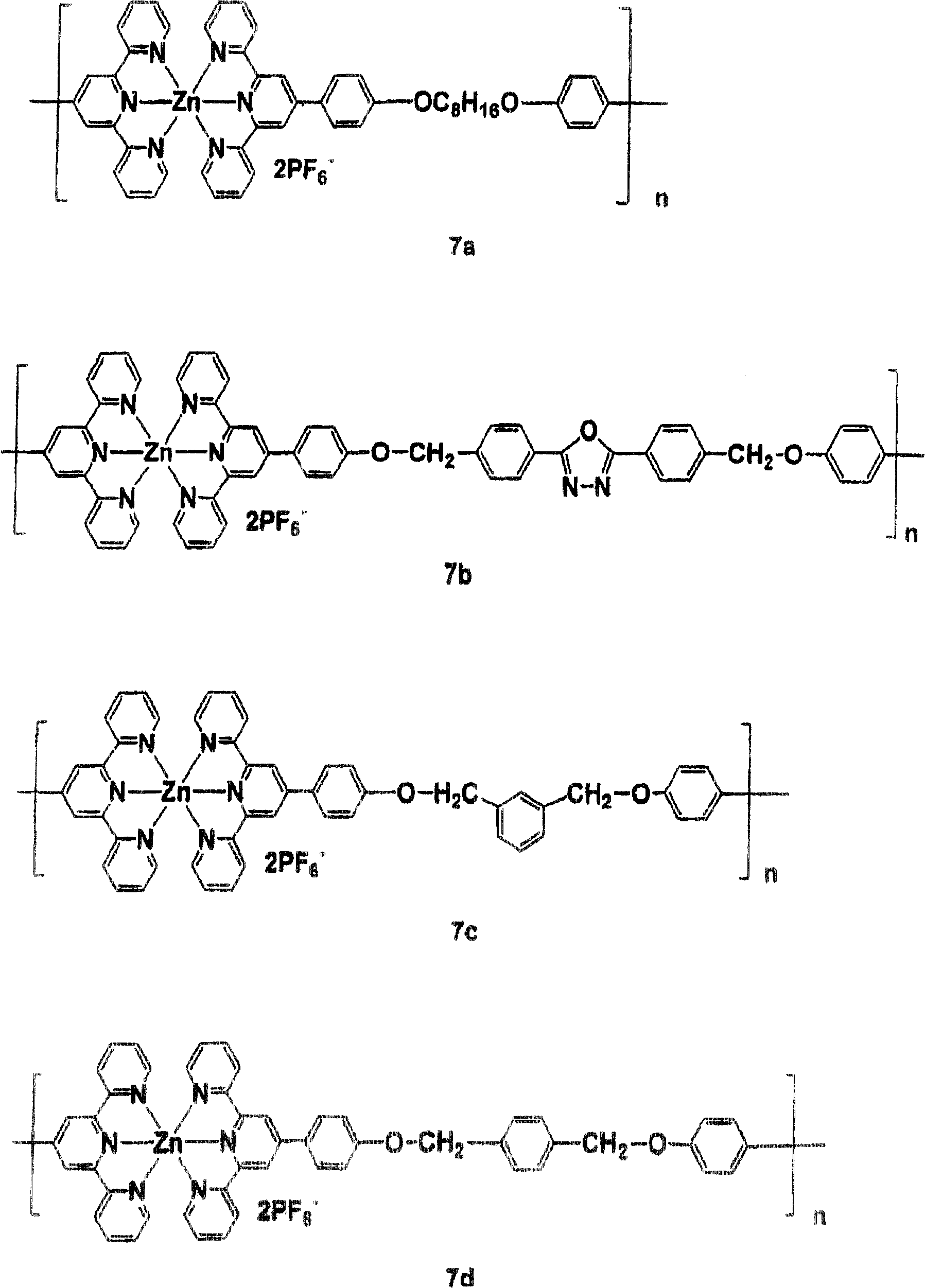Electroluminescent metallo-supramolecules with terpyridine-based groups