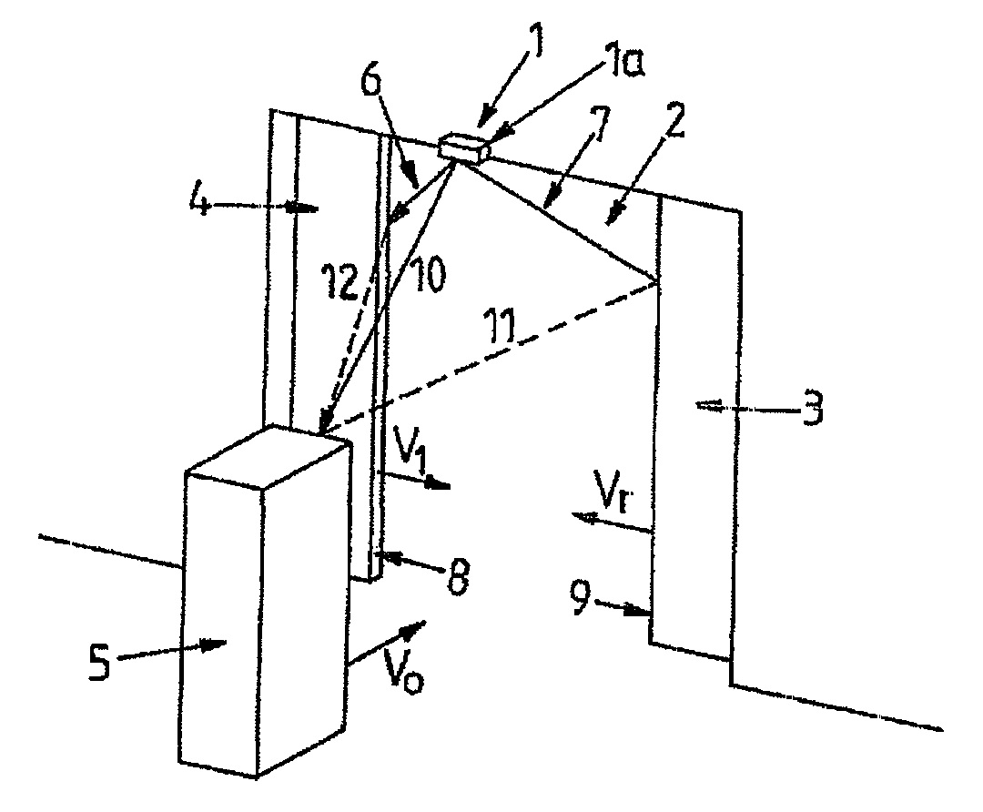 Device for controlling a driven moving element, for example, a door