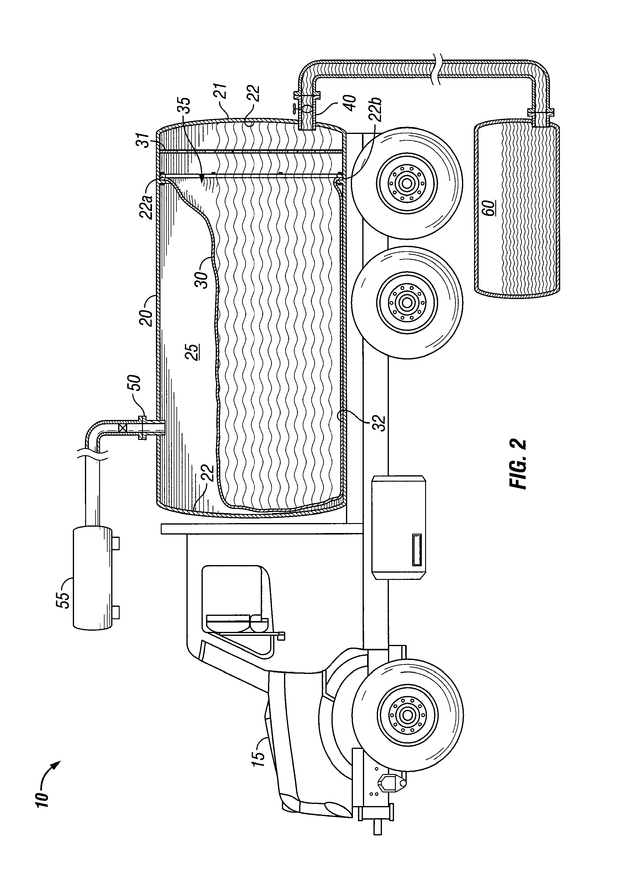 Multilayered bladder and carbon scrubber for storage tank
