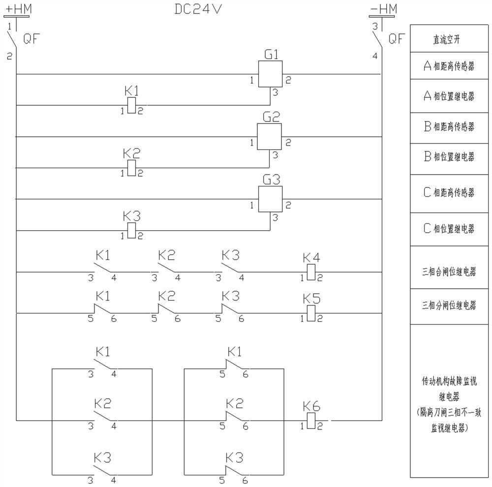 A GIS/GCB circuit breaker three-phase opening and closing state monitoring device and using method