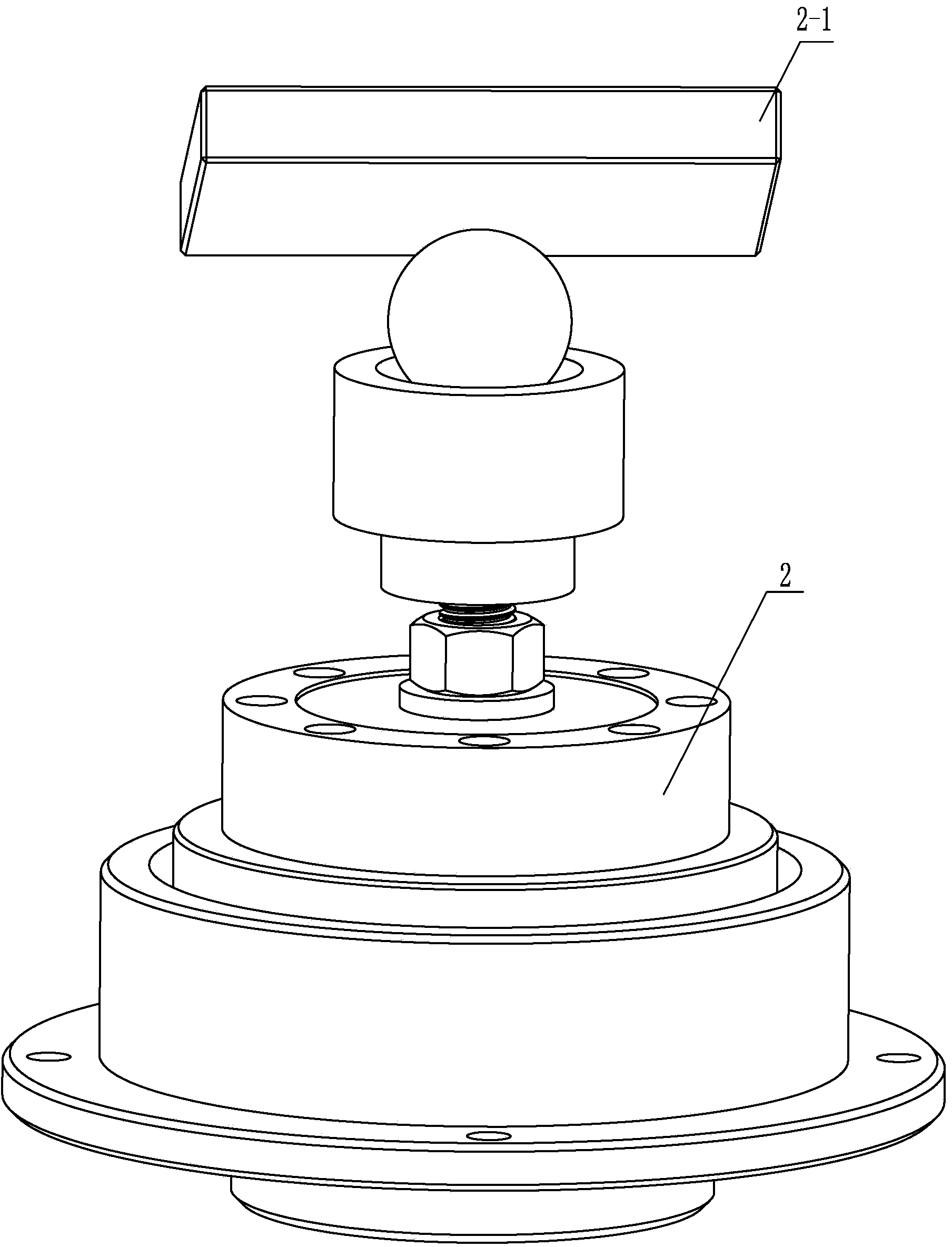 Supporting device with ball socket, column socket and plane combined in mass center measurement