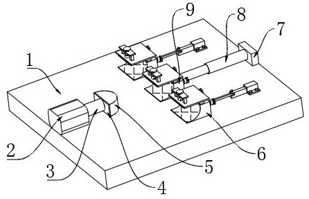 Angle-adjustable bending device for steel structure machining